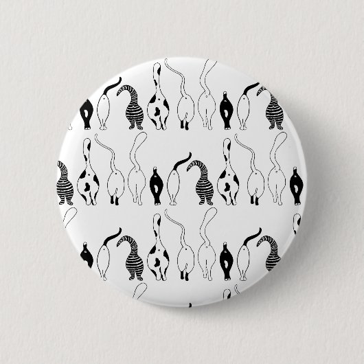 Cat Butts Pattern Ronde Button 5,7 Cm (Voorkant)