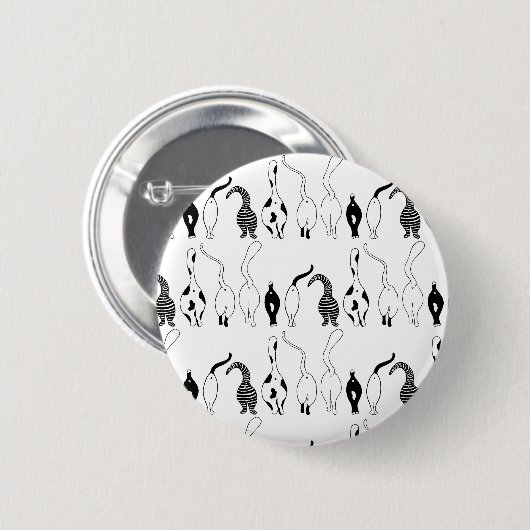 Cat Butts Pattern Ronde Button 5,7 Cm (Voorkant /achterkant)