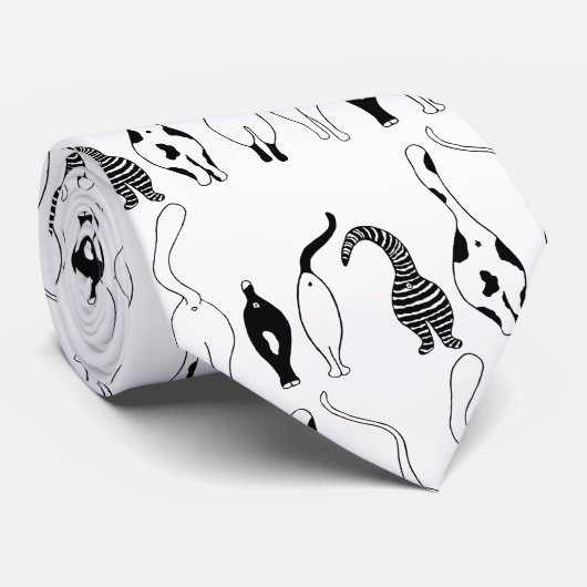 Cat Butts Pattern Stropdas (Opgerold)