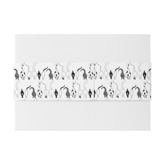Cat Butts Pattern Uitnodigingen Wikkel (Achterkant Voorbeeld)