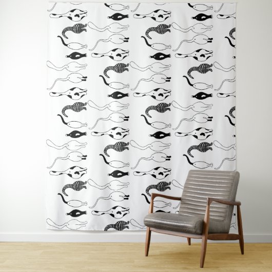 Cat Butts Pattern Wandkleed (In situ)