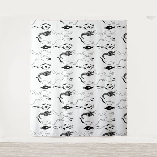 Cat Butts Pattern Wandkleed (Voorkant)