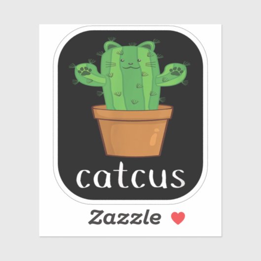 CAT CACTUS - CATCUS Funny Cat Sticker (Vel)