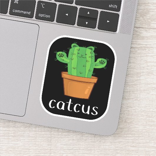 CAT CACTUS - CATCUS Funny Cat Sticker (Detail)