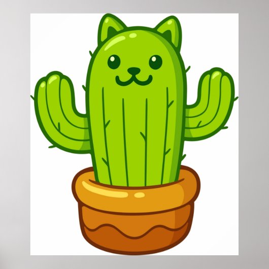 Cat cactus catcus poster (Voorkant)