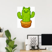 Cat cactus catcus poster (Thuiskantoor)