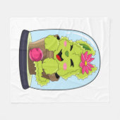 Cat Cactus Fleece Deken (Voorkant (Horizontaal))