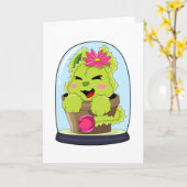 Cat Cactus Kaart (Gele Bloem)