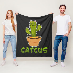 Cat Cactus Pet Plant Fleece Deken