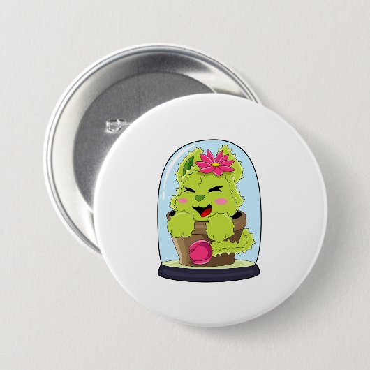 Cat Cactus Ronde Button 7,6 Cm (Voorkant /achterkant)