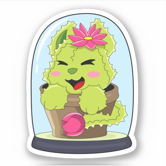 Cat Cactus Sticker (Voorkant)