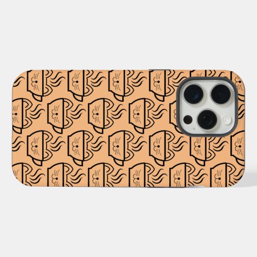 Cat Cafe patroon iPhone Hoesje (Achterkant horizontaal)