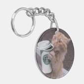 Cat Cafe Sleutelhanger (Voorkant Links)