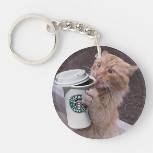 Cat Cafe Sleutelhanger (Voorkant)