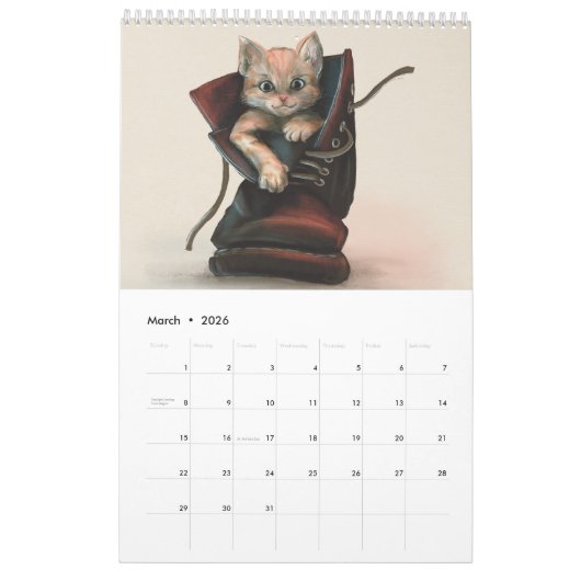 Cat Calendar Kalender (Mar 2026)