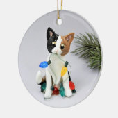 Cat Calico Holiday Ceramic Ornament (Links)