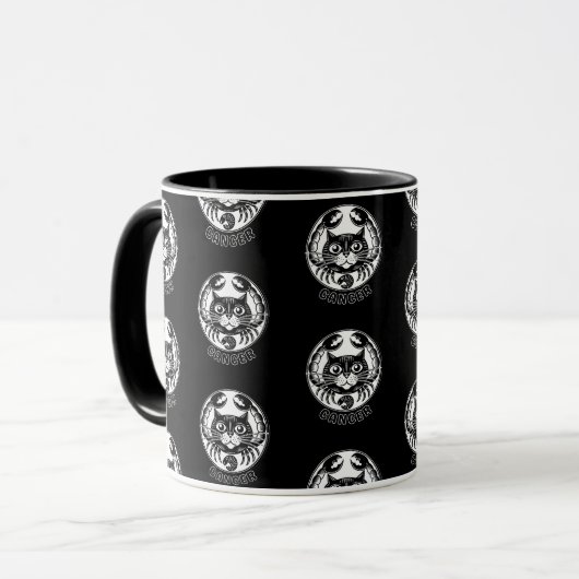 Cat Cancer Zodiac Black Mok, Astrologie, Cats-a-To Mok (Voorkant links)