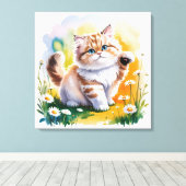 Cat Canvas Afdruk (Insitu (Houten vloer))