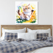 Cat Canvas Afdruk (Insitu (Slaapkamer))