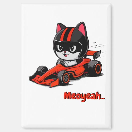 Cat car racing magneet (Voorkant)