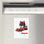 Cat car racing magneet (Insitu (Vaatwasser))