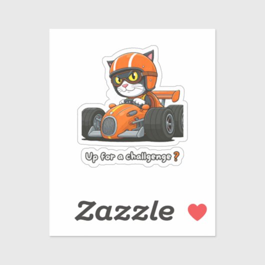 Cat car racing sticker (Vel)