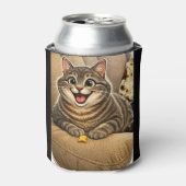 Cat caricature blikjeskoeler (Blikje Voorkant)