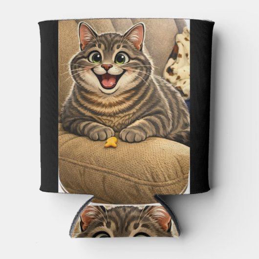 Cat caricature blikjeskoeler (Voorkant)