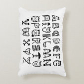 Cat Cartoon alfabetten afdrukken Accent Kussen (Voorkant(Verticaal))