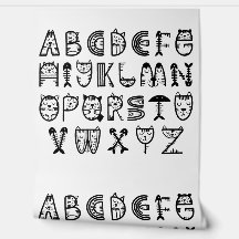 Cat Cartoon alfabetten afdrukken