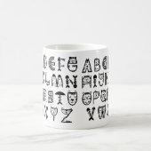 Cat Cartoon alfabetten afdrukken Koffiemok (Center)
