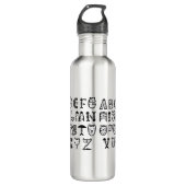 Cat Cartoon alfabetten afdrukken Waterfles (Voorkant)