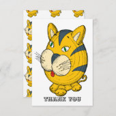 Cat cartoon clipart bedankkaart (Voorkant / Achterkant)