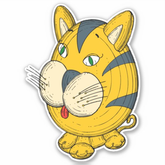 Cat cartoon clipart sticker (Voorkant)