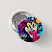 CAT CARTOON RONDE BUTTON 3,2 CM (Voorkant /achterkant)