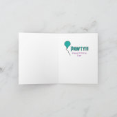 Cat Cartoon Schattige Funny Time to Pawty Birthday Kaart (Binnen)