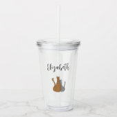 Cat Cartoon Tekening Tabby Katten Elegant Script Acryl Drinkbeker (Voorkant)