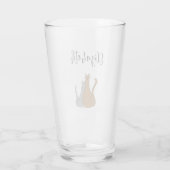 Cat Cartoon Tekening Tabby Katten Elegant Script Glas (Achterkant)