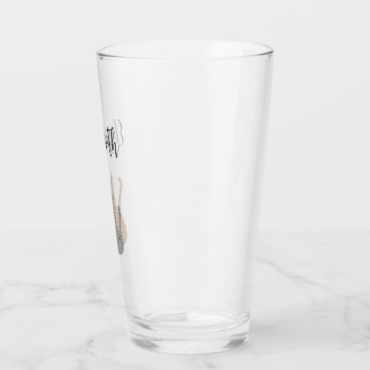 Cat Cartoon Tekening Tabby Katten Elegant Script Glas (Links)