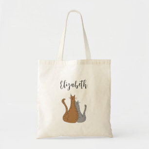 Cat Cartoon Tekening Winking Tabby Katten Tote Bag