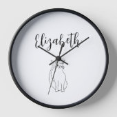 Cat Cartoon Tekening Zwart Wit Knipperen Kat (Voorkant)