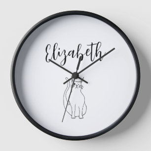 Cat Cartoon Tekening Zwart Wit Knipperen Kat