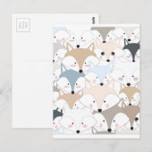 Cat-cartoon-vos- of wolvenpatroon briefkaart (Voorkant / Achterkant)