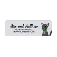 Cat Cat Baby shower Return Address Cute Gray Tabby