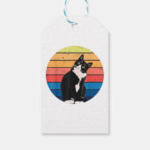 Cat Cat Cat Cat Retro-kleuren voor Dierenvrienden Cadeaulabel (Achterkant)