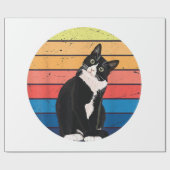Cat Cat Cat Cat Retro-kleuren voor Dierenvrienden Cadeaupapier (Vlak)