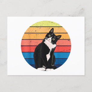 Cat Cat Cat Cat Retro-kleuren voor Dierenvrienden Feestdagenkaart