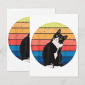 Cat Cat Cat Cat Retro-kleuren voor Dierenvrienden Informatiekaartje (Voorkant / Achterkant)