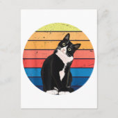 Cat Cat Cat Cat Retro-kleuren voor Dierenvrienden Informatiekaartje (Achterkant)