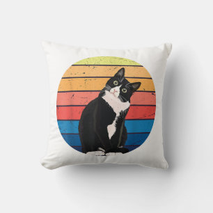 Cat Cat Cat Cat Retro-kleuren voor Dierenvrienden Kussen
